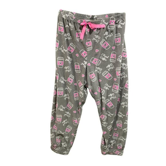 3X Bobbie Brooks Sleepwear Womens PJ Pants Fleece Coffee Print - Picture 1 of 9